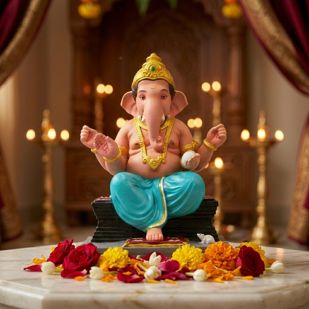 Eco-Friendly Clay Ganesha Idol